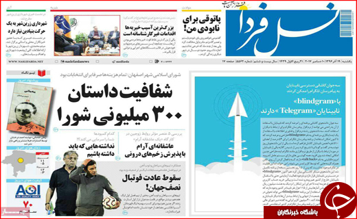 نیم صفحه نخست روزنامه های استانی؛