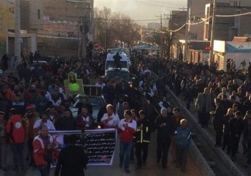 تشییع پیکر ۷ کوهنورد جان باخته مشهدی در شهرستان ازنا
