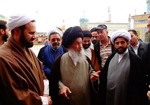 حضور آیت الله علوی گرگانی در مزار شیخان قم