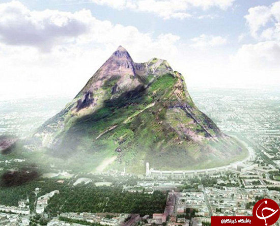 ایجاد کوه مصنوعی در امارات +عکس