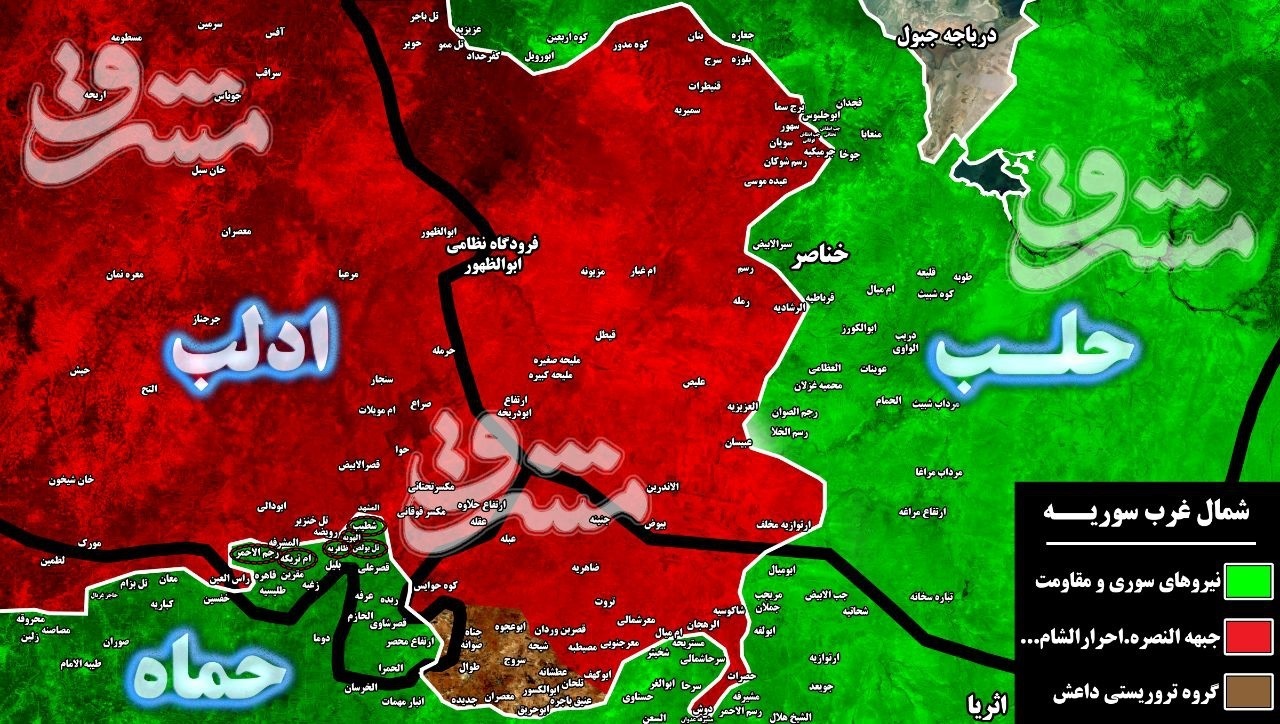جبهه مقاومت در آستانه ورود به مهمترین پایگاه جبهه النصره در جنوب استان ادلب+نقشه