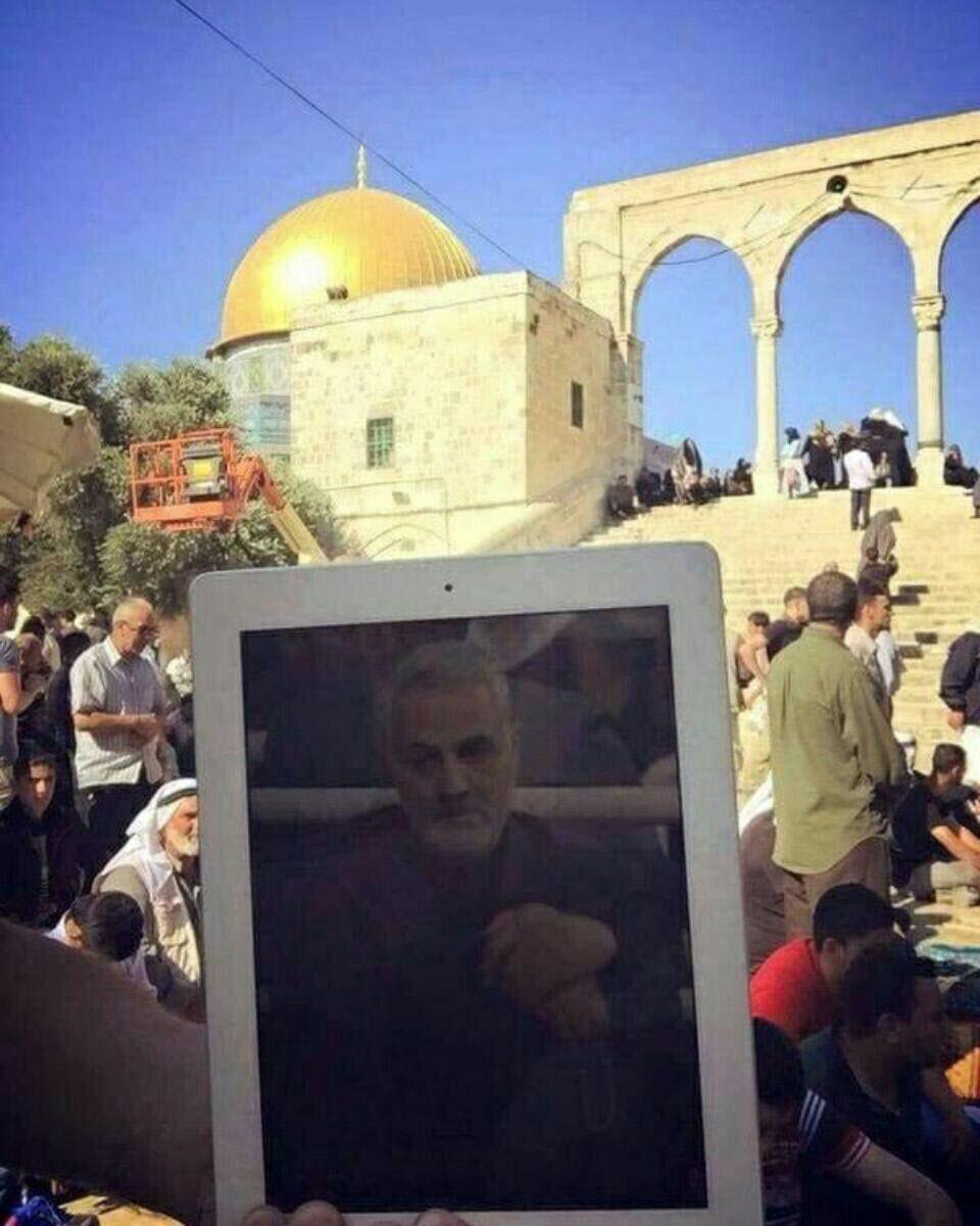 تصویری جالب از حاج قاسم سلیمانی در قدس+عکس