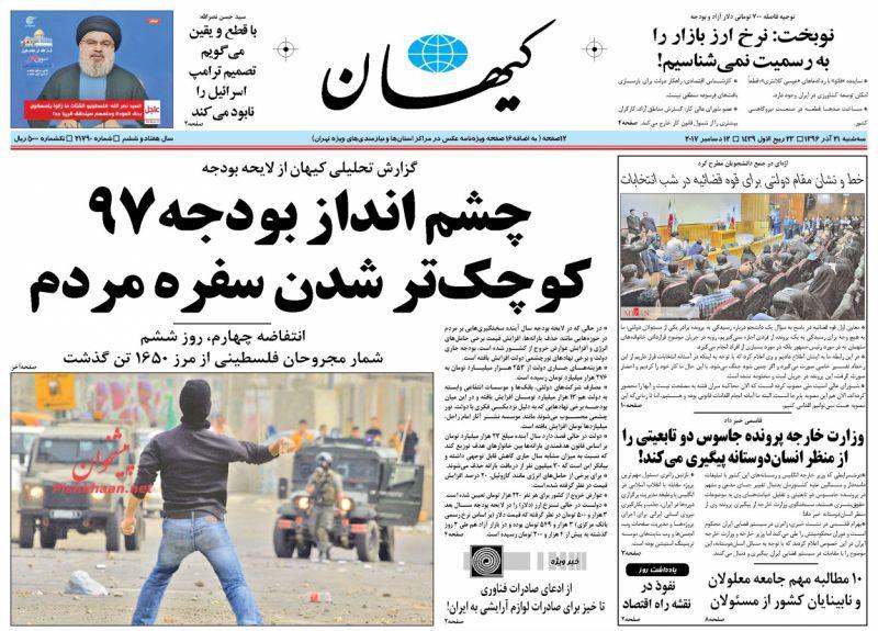 صفحه نخست روزنامه&zwnj;های ۲۱ آذر؛