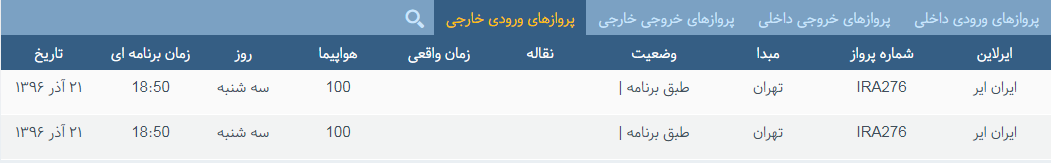 پرواز&zwnj;های سه شنبه ۲۱ آذر ماه از فرودگاه بین المللی ارومیه