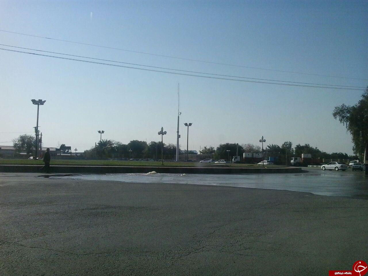 هدر رفت آب کشاورزی در ورودی شهرستان رامهرمز + تصاویر