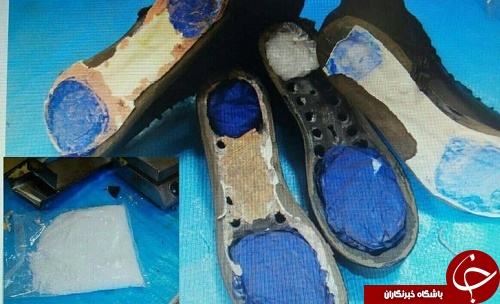 کشف شیشه از داخل پاشنه کفش +عکس