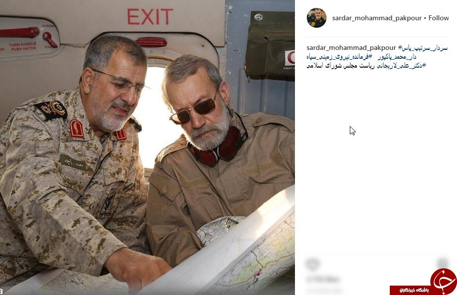 علی لاریجانی در لباس نظامی+تصاویر