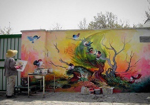 دیوارهای سمنان با نقاشی دیواری جان تازه ای می گیرد