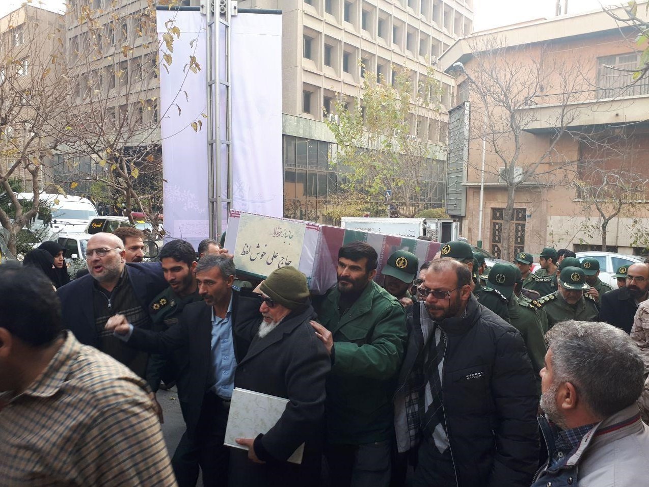 تشییع پیکر جانباز شهید علی خوش لفظ در تهران