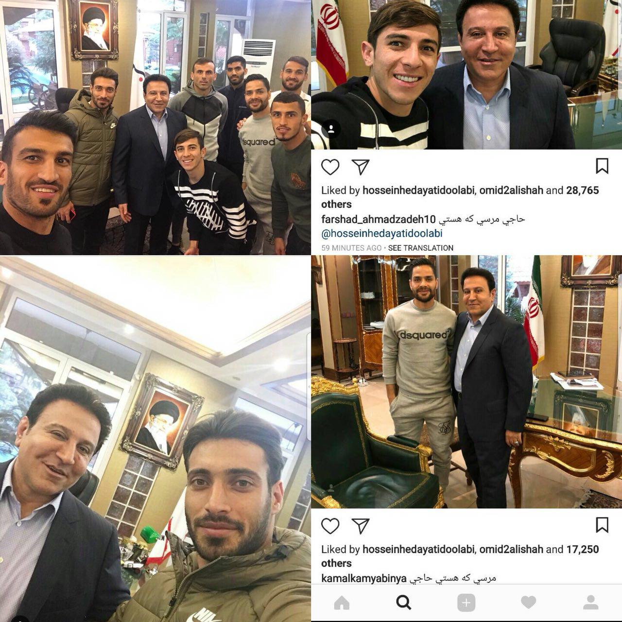 بازیکنان پرسپولیس با حسین هدایتی دیدار کردند + عکس