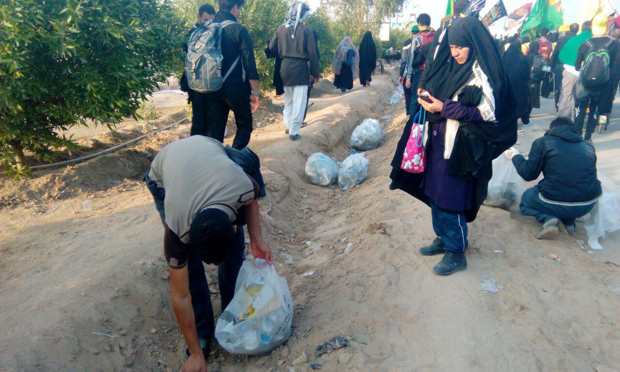 پاکسازی مسیر تردد زائرین اربعین حسینی در مهران