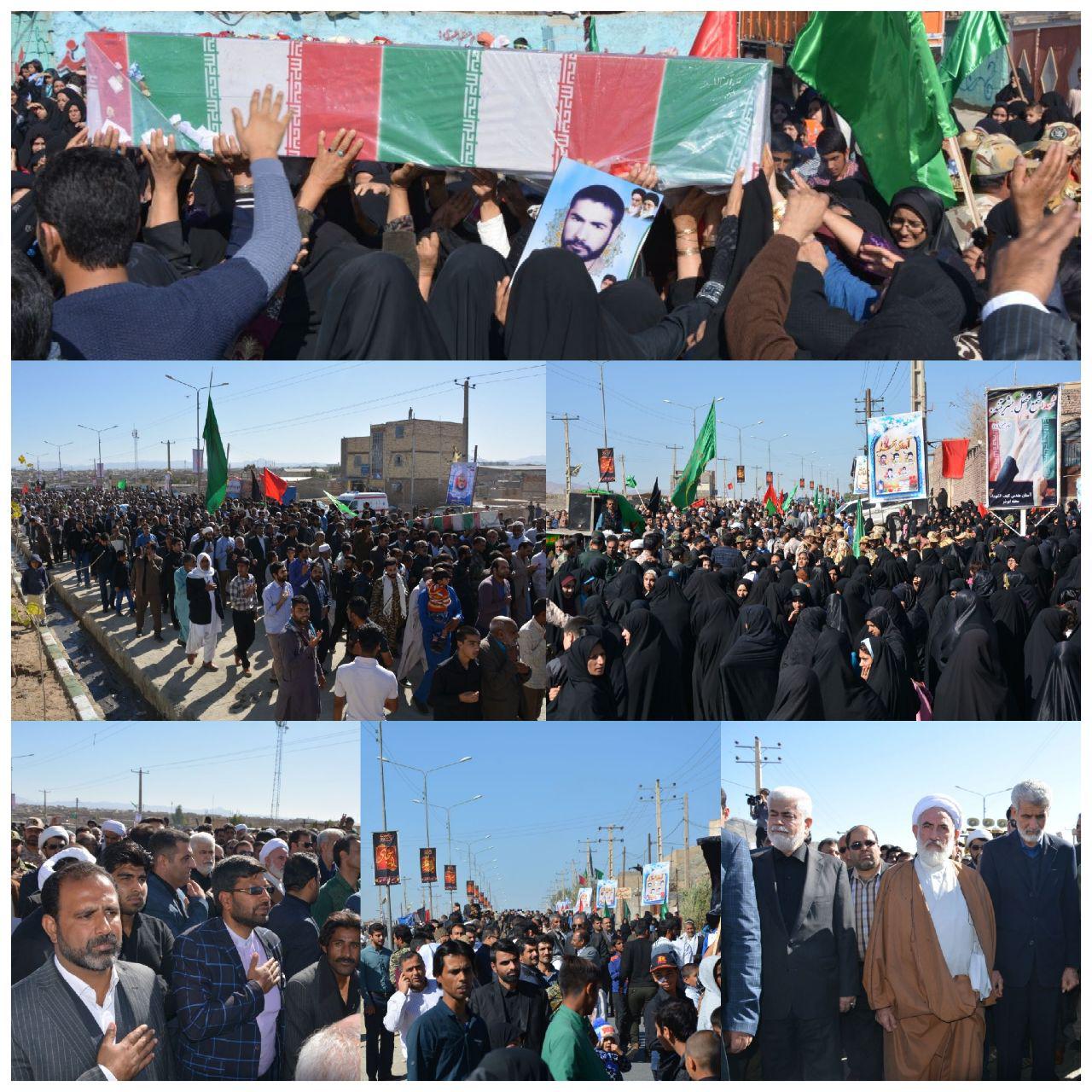 تشییع پیکر ۲ شهید گمنام در زاهدان