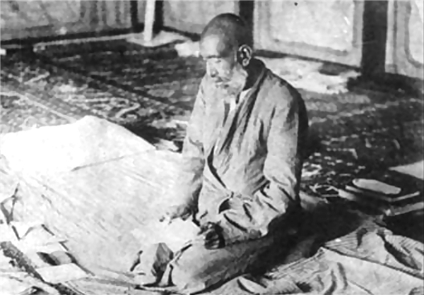 ب