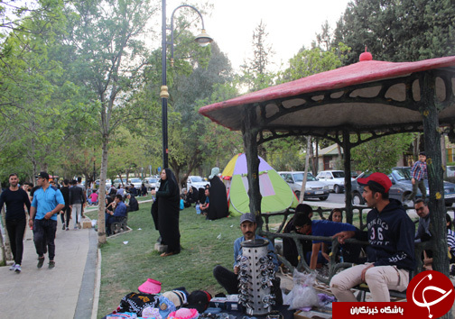 حضور بی شمار گردشگران نوروزی در کنار دریاچه زیبای کیو در خرم آباد