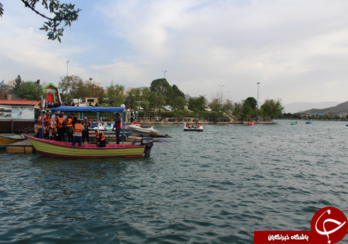 حضور بی شمار گردشگران نوروزی در کنار دریاچه زیبای کیو در خرم آباد