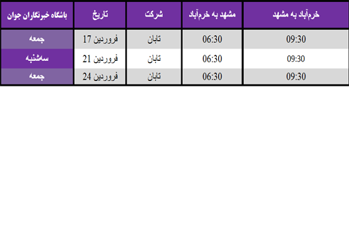 برنامه پرواز&zwnj;های فرودگاه خرم&zwnj;آباد تا ۲۴ فروردین ماه ۱۳۹۷