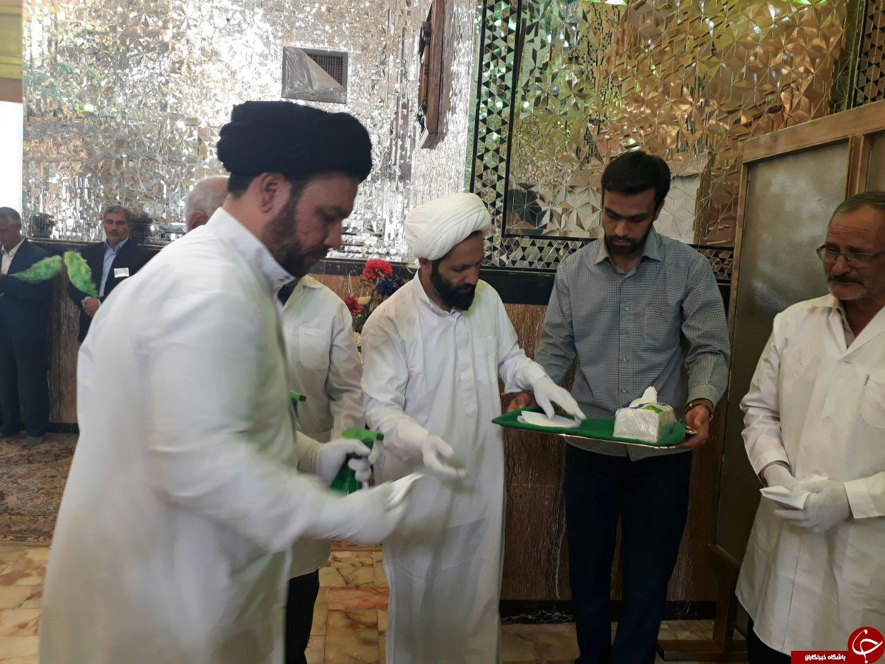 غبارروبی آستان مقدس امامزاده سیدمرتضی (ع) کاشمر
