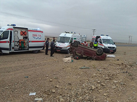 آسیب دیدگی 10 نفر بر اثر واژگونی خودرو در شهرضا