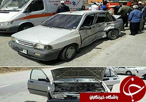 دو مصدوم در تصادف محور قلعه سنگی خرم آباد+عکس
