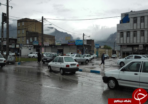 تصاویر آبگرفتگی معابر در خرم آباد براثر بارش باران بهاری