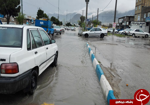 تصاویر آبگرفتگی معابر در خرم آباد براثر بارش باران بهاری