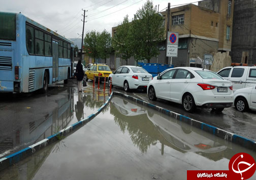 تصاویر آبگرفتگی معابر در خرم آباد براثر بارش باران بهاری