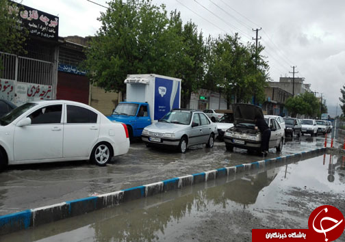 تصاویر آبگرفتگی معابر در خرم آباد براثر بارش باران بهاری