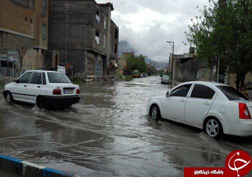 تصاویر آبگرفتگی معابر در خرم آباد براثر بارش باران بهاری