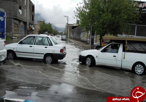 تصاویر آبگرفتگی معابر در خرم آباد براثر بارش باران بهاری