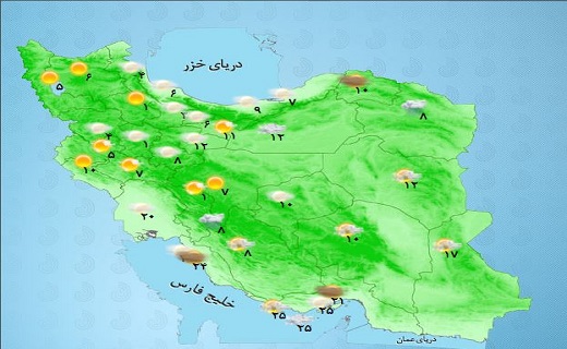 ادامه بارش باران در برخی مناطق کشور/آسمان تهران نیمه ابری است+ جدول