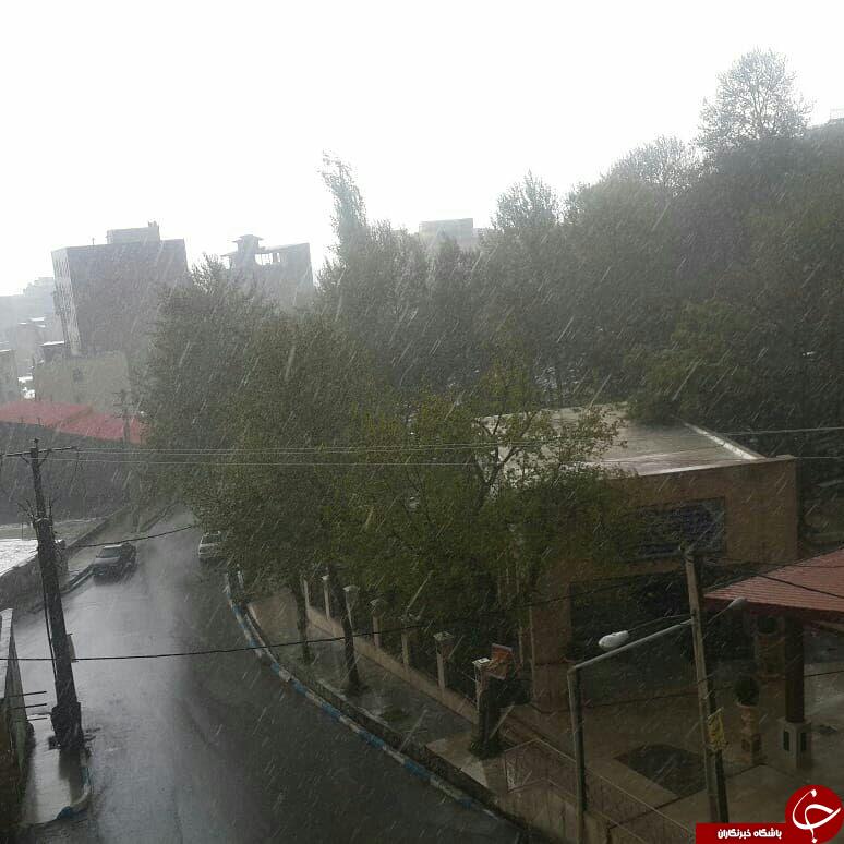 رودهن تگرگ باران شد + تصاویر