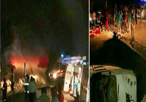 2 کشته و ۱۵ مصدوم در حادثه واژگونی اتوبوس در گچساران