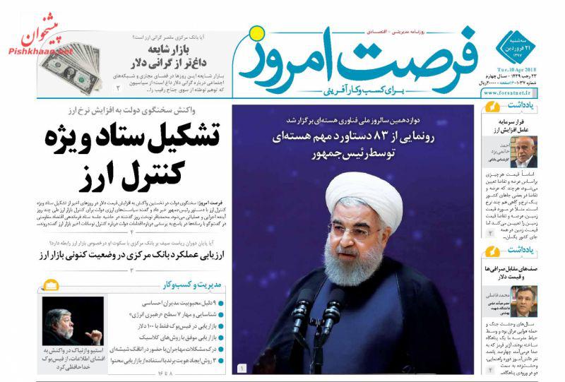 صفحه نخست روزنامه های اقتصادی 21 فروردین ماه صفحه نخست روزنامه های اقتصادی 21 فروردین ماه