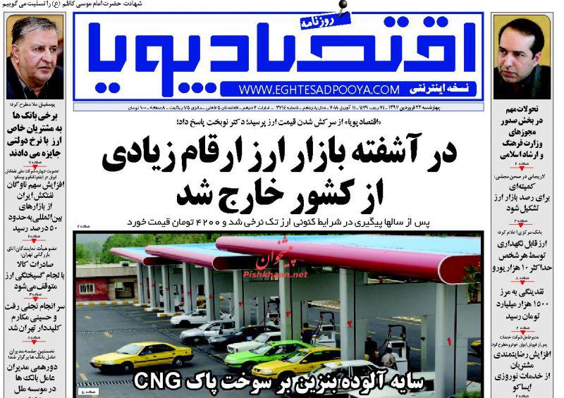 صفحه نخست روزنامه های اقتصادی 22 فروردین ماه