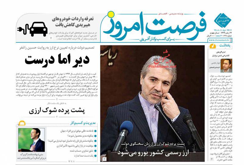 صفحه نخست روزنامه های اقتصادی 22 فروردین ماه