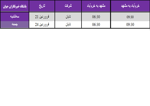 برنامه پرواز&zwnj;های فرودگاه خرم آباد از ۲۲ تا ۲۴ فروردین