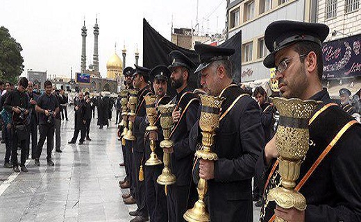 بدرقه با پیکر شهید مدافع حرم در قم