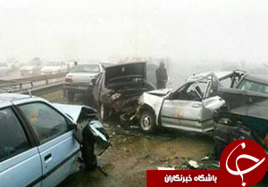 ۴ مصدوم درتصادف زنجیره‌ای آزادراه خرم آبادپل زال