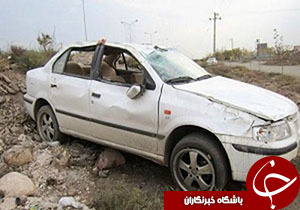 ۴ مصدوم براثر واژگونی خودرودرآزادراه خرم آباد پل زال