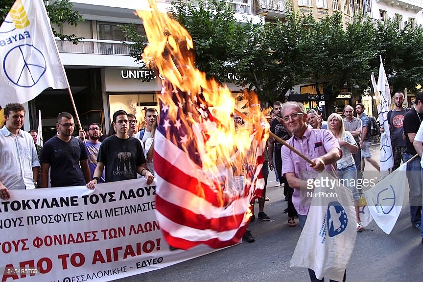تظاهرات ضد آمریکایی در یونان