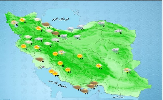 تناوب بارش باران تا پایان هفته/آسمان تهران بارانی است+ جدول