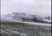 بارش برف بهاری در روستای گایکان + فیلم