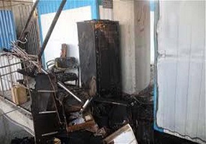 آتش سوزی در کانکس نگهبانی در قزوین
