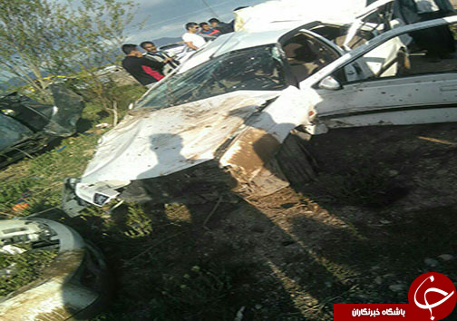 ۱ کشته و ۴ مصدوم در تصادف رانندگی بین دو دستگاه دنا و پژو پارس در دلفان+تصاویر