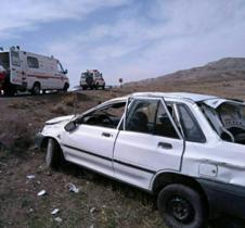 واژگونی مرگبار پراید در اتوبان پیامبر اعظم حوالی دادلو