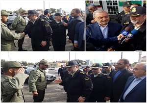 بازدید سردار اشتری از محل قرارگاه نوروزی در عوارضی قم_تهران