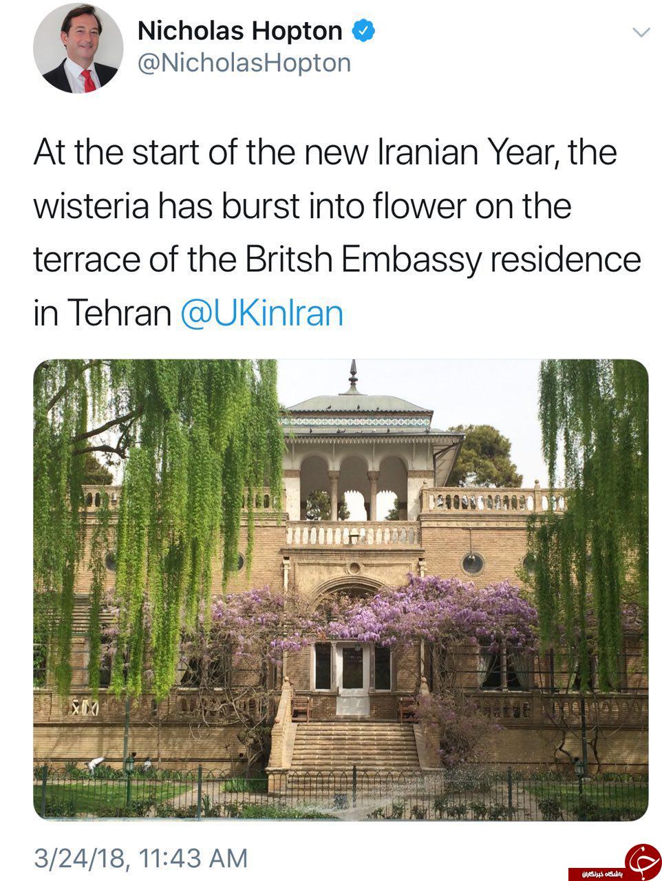 سفارت انگليس در تهران غرق گل شد