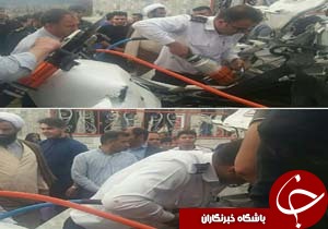 یک کشته و دو زخمی در تصادف زنجیره‌ای محور خرم آباد به بروجرد+عکس