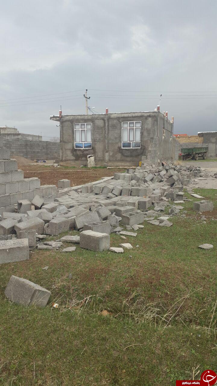طوفان باعث تخریب دیوار خانه در روستای قیصریه شد + عکس