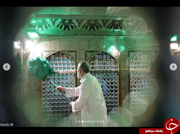 گزارش تصویری از آیین غبارروبی ضریح مطهر حضرت رضا(ع)